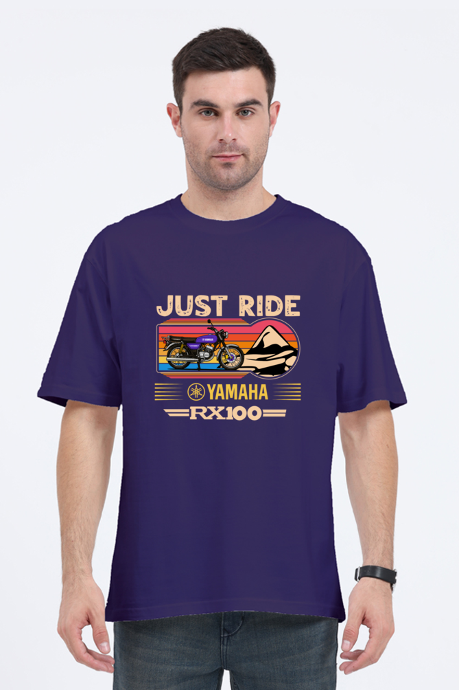 Just Ride | Yamaha rx100 Oversized Tshirt Front Print - Image 3
