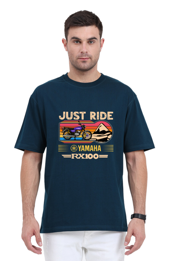 Just Ride | Yamaha rx100 Oversized Tshirt Front Print - Image 2
